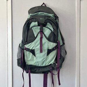 Rei Co-op Grand Tour 80L Travel Pack Womens Backpack Green Gray Bag Water Resist
